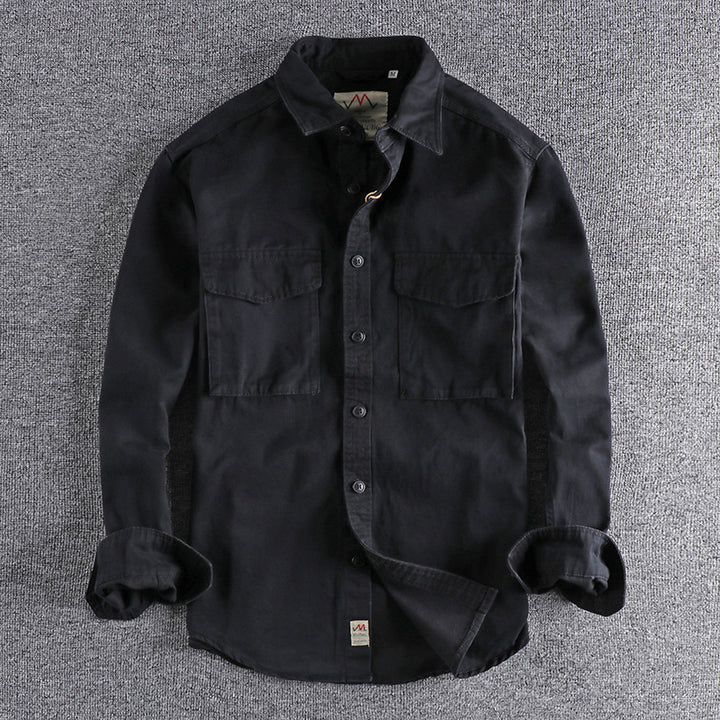 Men's cotton shirt with practical chest pockets and button-down collar Lune London