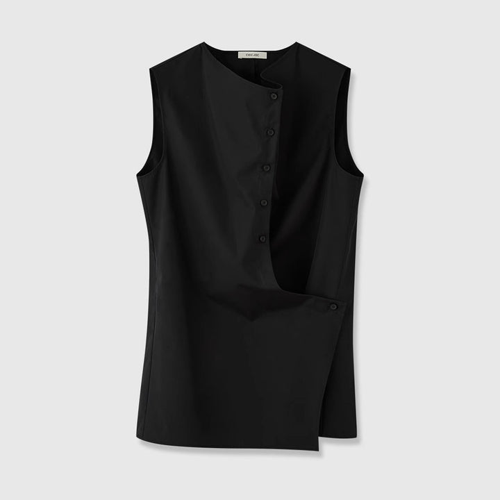 Chemisier sans manches élégant pour femme avec coupe asymétrique Chic & Stil
