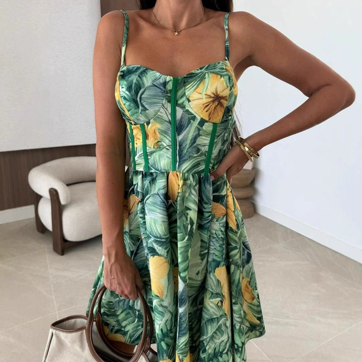 Chic Floral Print Mini A-Line Dress