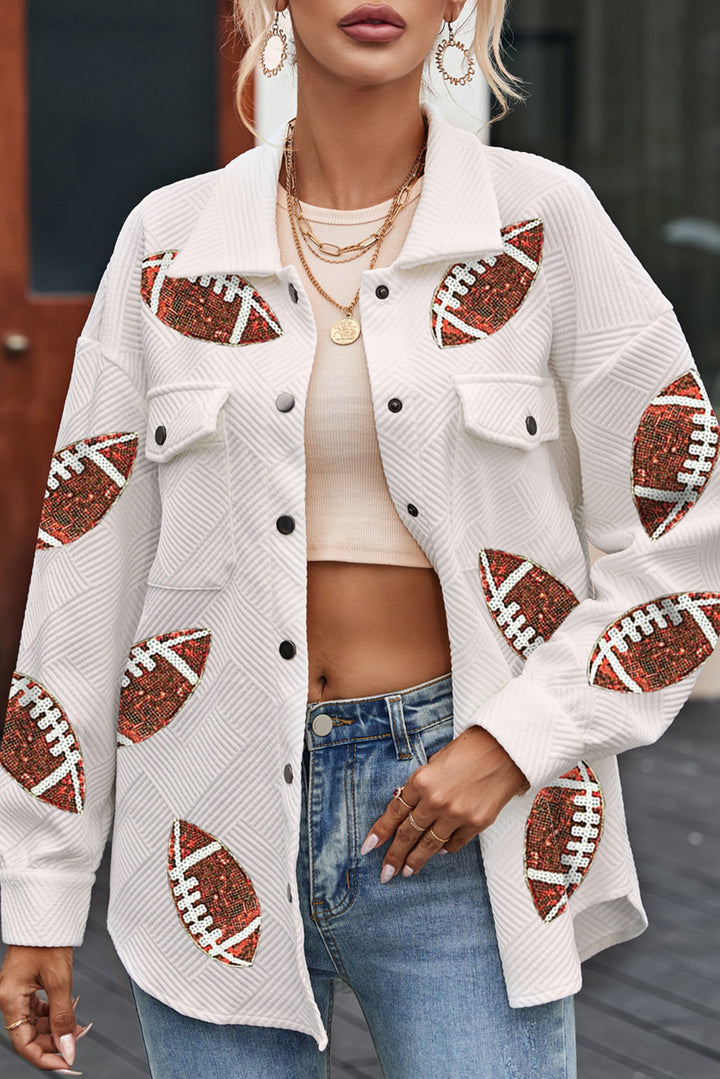 Oversized jacket for women with football design and practical pockets Lune London