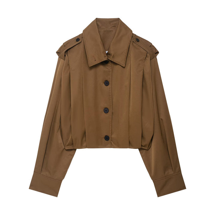 Short blouse jacket for women with an elegant cut and chic button details
