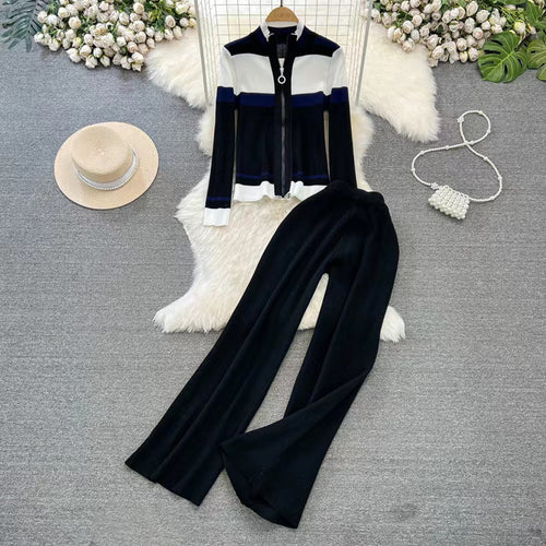 Women sporty cardigan set and flared pants Lune London