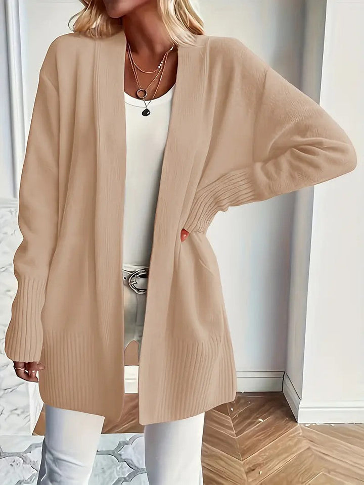 Lune London | Women's Long Knit Cardigan with Practical Pockets and Elegant V-Neck