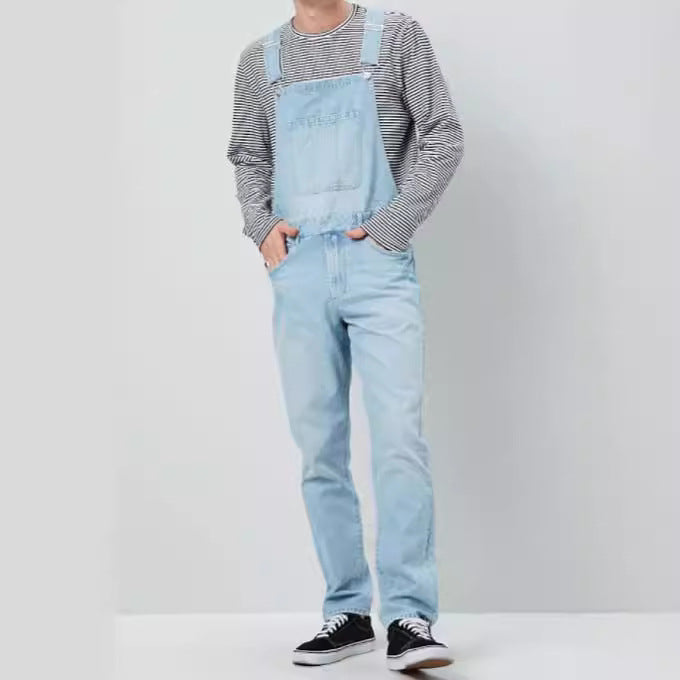 Men's Denim Overalls In Vintage Style with Adjustable Straps and Practical Pockets Lune London