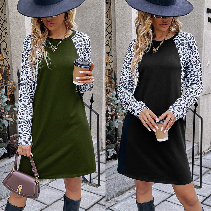 Casual dress for women with animal pattern and long sleeves Lune London