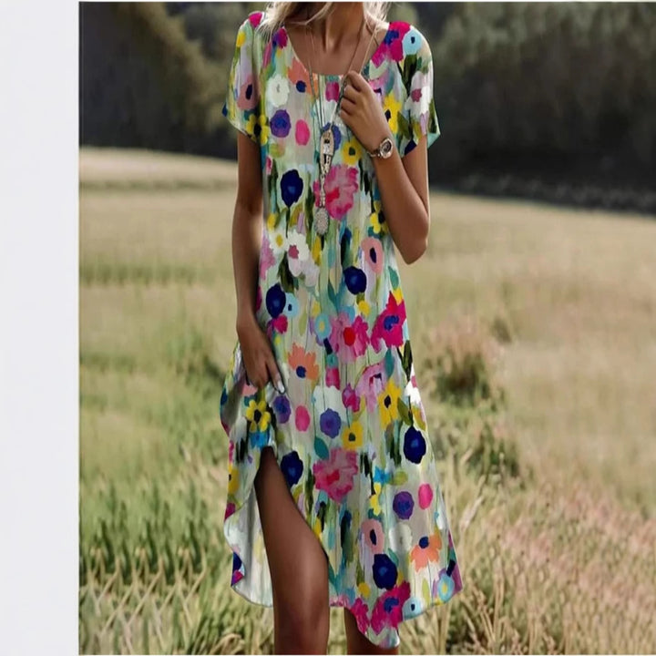 Casual women's dress with floral design Lune London