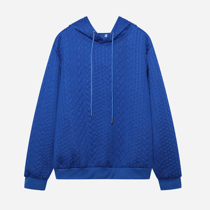 Casual knitted sweater for women with hood and textured design Lune London