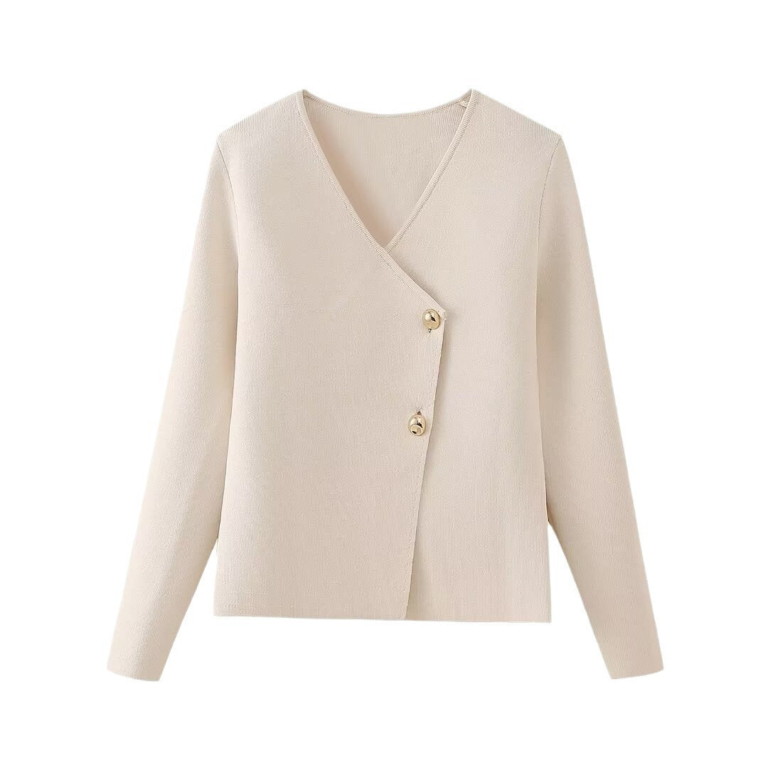 Elegant women's wrap jacket with chic button details and style
