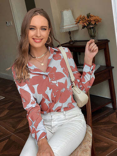 Lune London long sleeve floral print blouse for women
