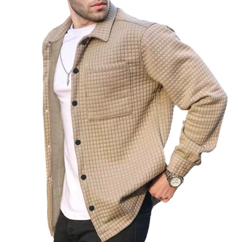 Men's knitted jacket with a structured surface and practical pockets Lune London