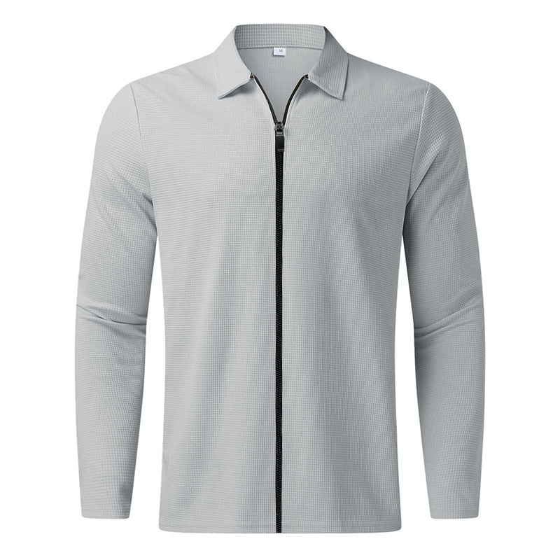 Men's long sleeve sports T-shirt with zipper and structured breathable design Lune London