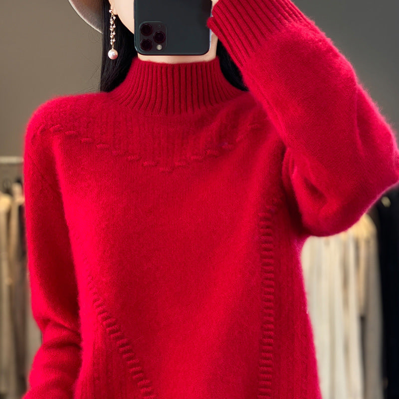 Pull en tricot pour femmes avec col structuré et coupe asymétrique Chic & Stil
