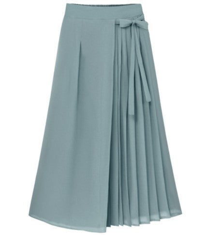 Pleated midi skirt for women with bow detail Lune London