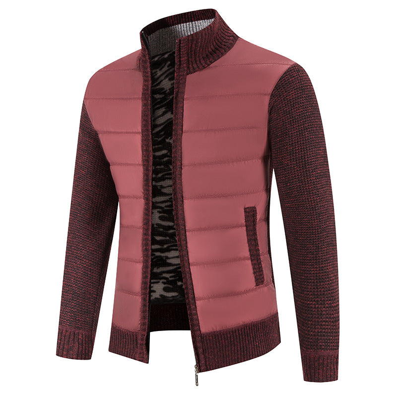 Quilted jacket for men with knitted sleeves trendy Lune London