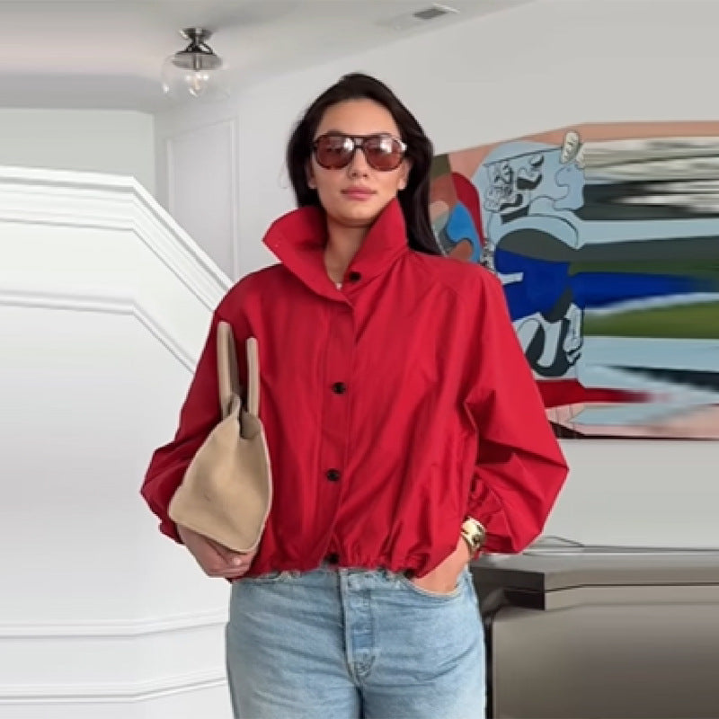 Ladies stylish outdoor jacket with high collar Lune London