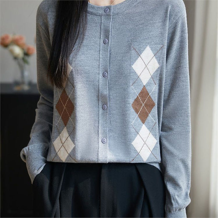 Cardigan pour femme avec motif en losange Chic & Stil