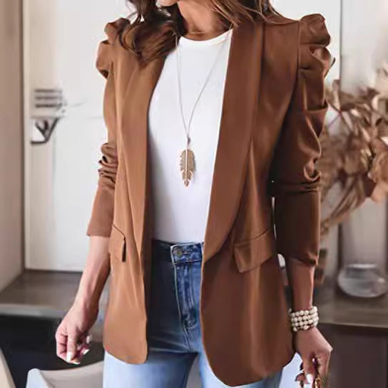Elegant blazer jacket for women with puff sleeves and stylish pockets Lune London