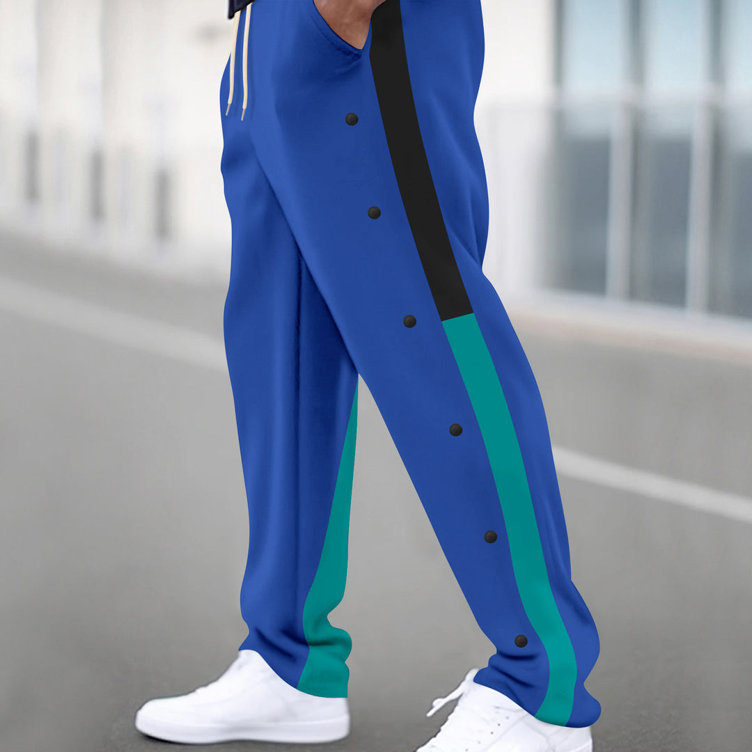 Men's sports pants in fabric with snap details and elastic waistband Lune London