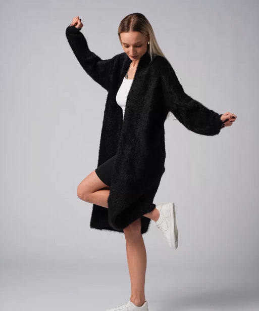 Ladies Chunky Knit Long Cardigan Lune London