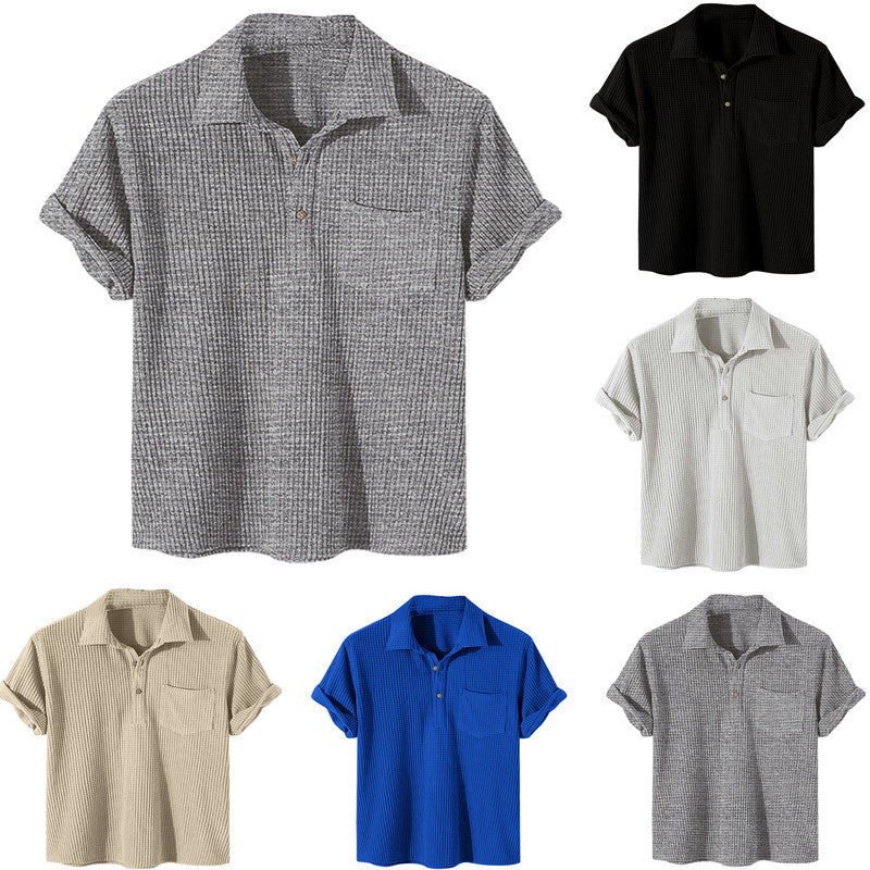 Men's Short Sleeve Textured Polo Lune London
