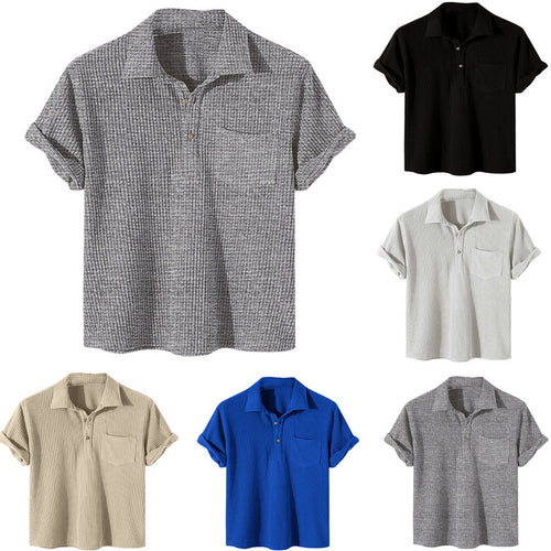 Men's Short Sleeve Textured Polo Lune London