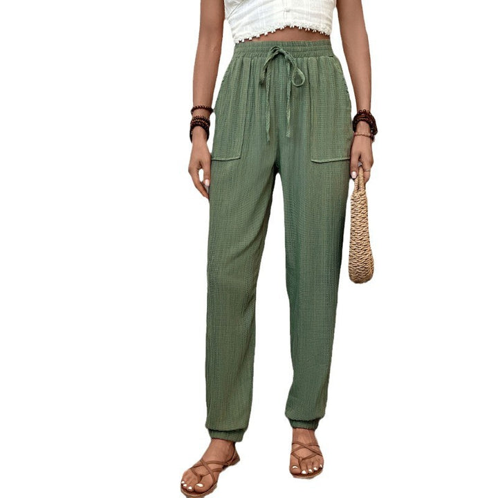 Casual women's pants with a relaxed fit and adjustable drawstring Lune London