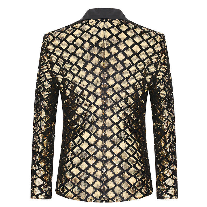 Elegant sequin blazer jacket for men with classic lapels Lune London