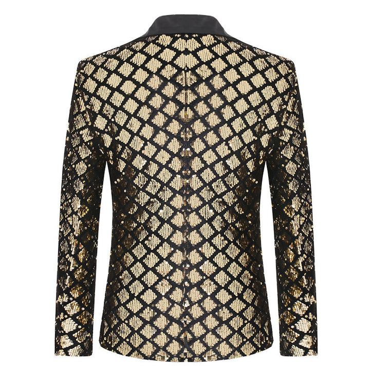 Elegant sequin blazer jacket for men with classic lapels Lune London