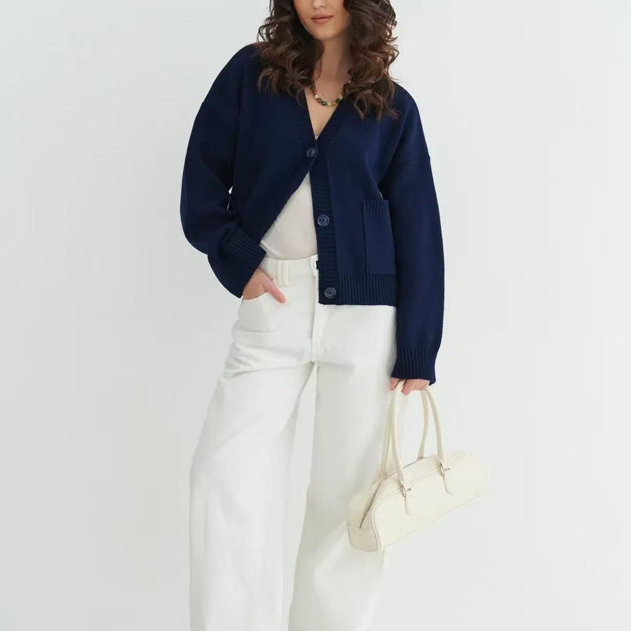 Cardigan femme avec décolleté en V et poches pratiques Chic & Stil