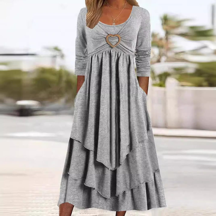 Casual layer dress for women with heart-shaped detail and pockets Lune London