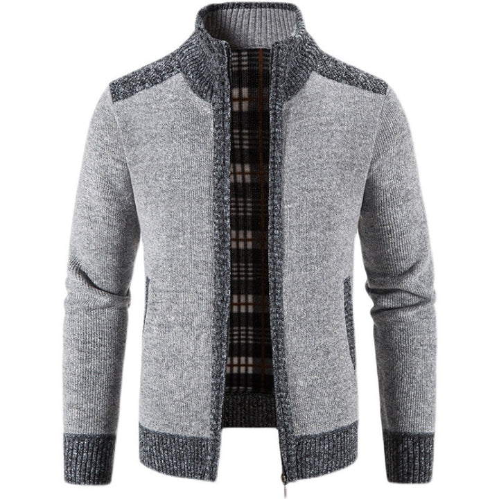 Men's knitted jacket with high collar and stylish details Lune London