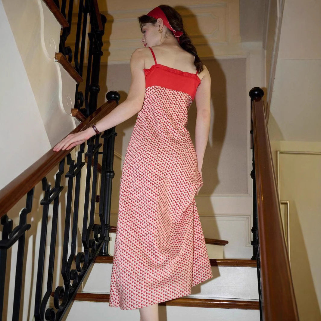 Heart printed slip dress for women Lune London