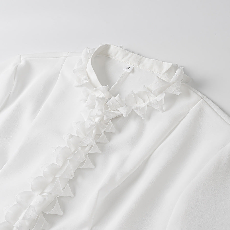 Women's blouse with an exciting ruffle detail and an elegant cut Lune London