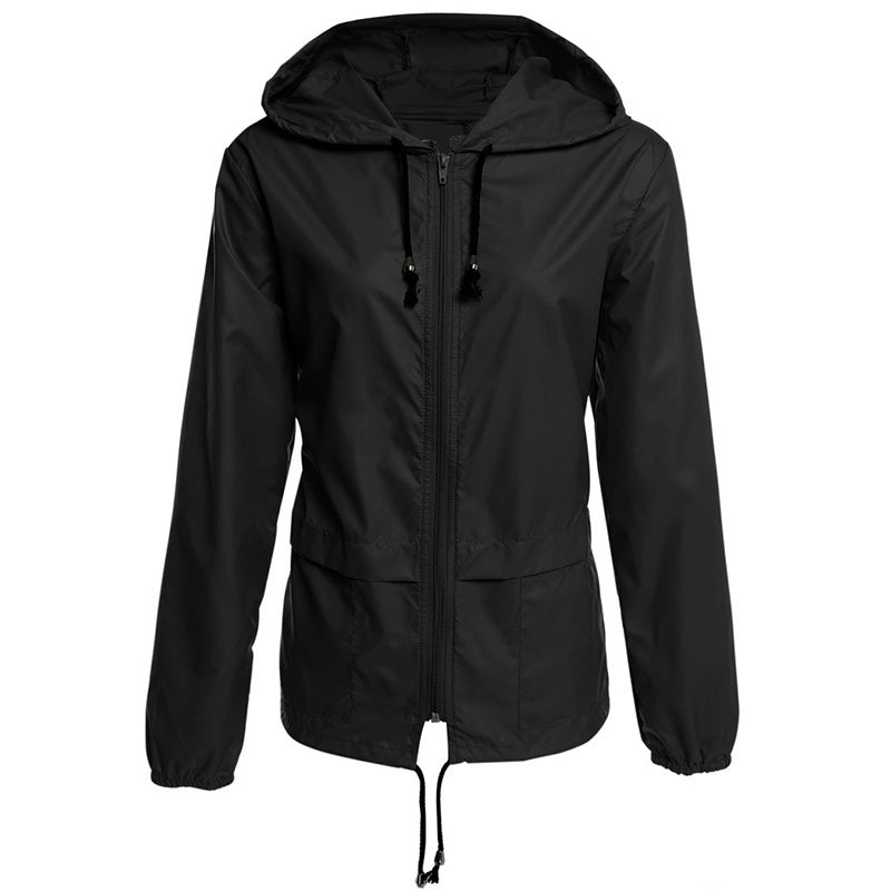 Ladies lightweight transition jacket with adjustable drawstring Lune London