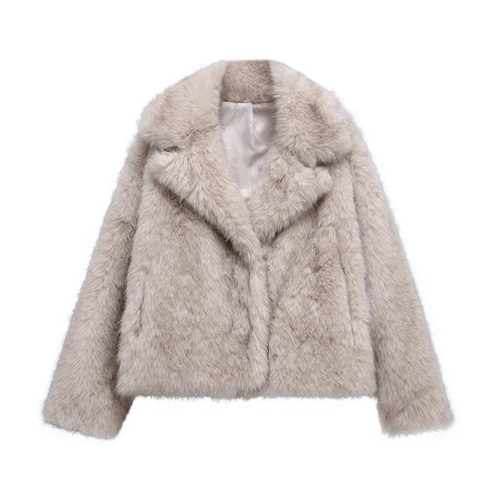 Women's trendy chic fur blazer