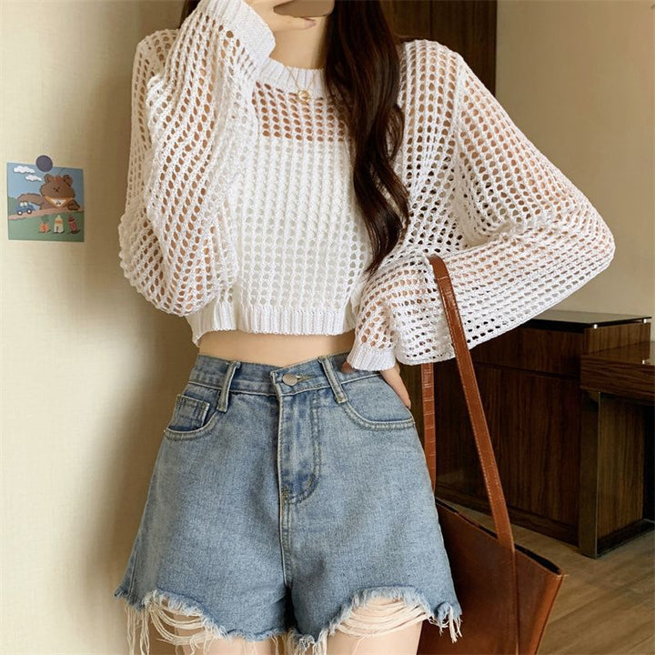 Sweater en maille pour femmes avec un design crop tendance Chic & Stil