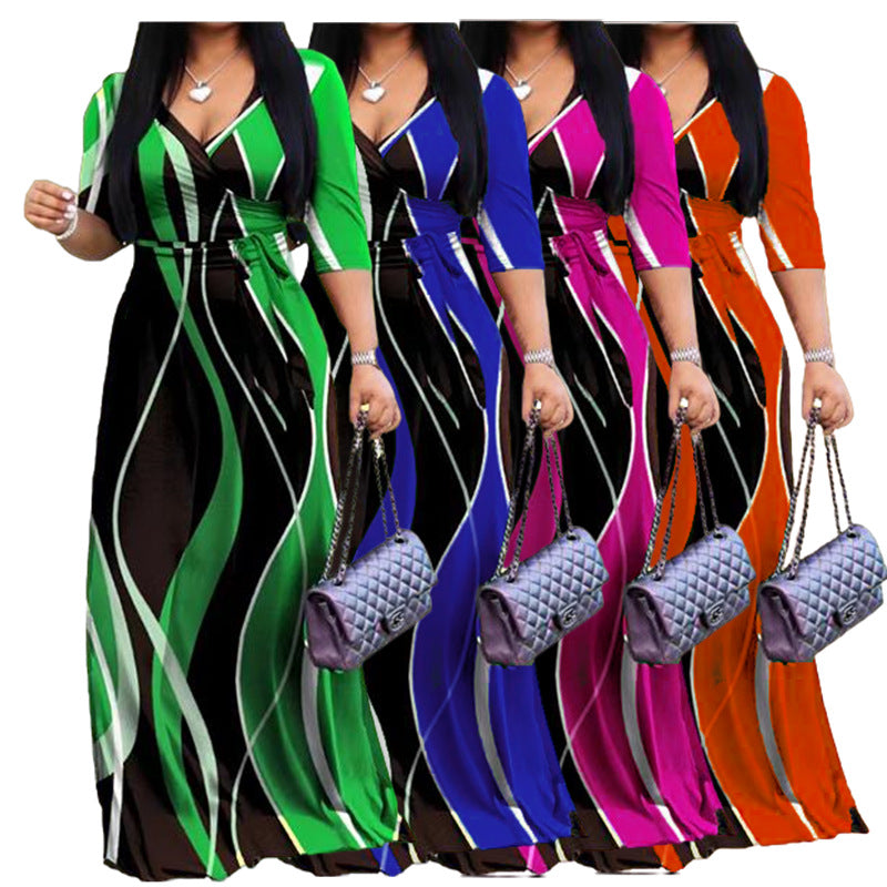 Maxi dress for women with an elegant wrapped design Lune London