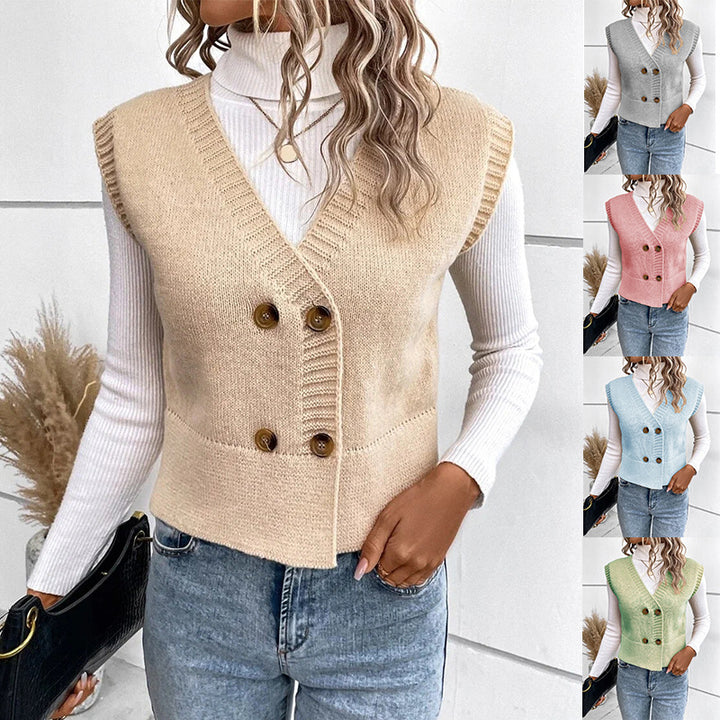 Knitted cardigan for women with double row of buttons Lune London