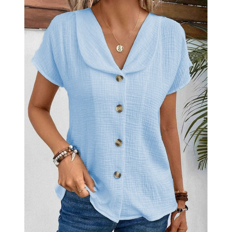 Women's shirt with visible buttons in lightweight fabric Lune London