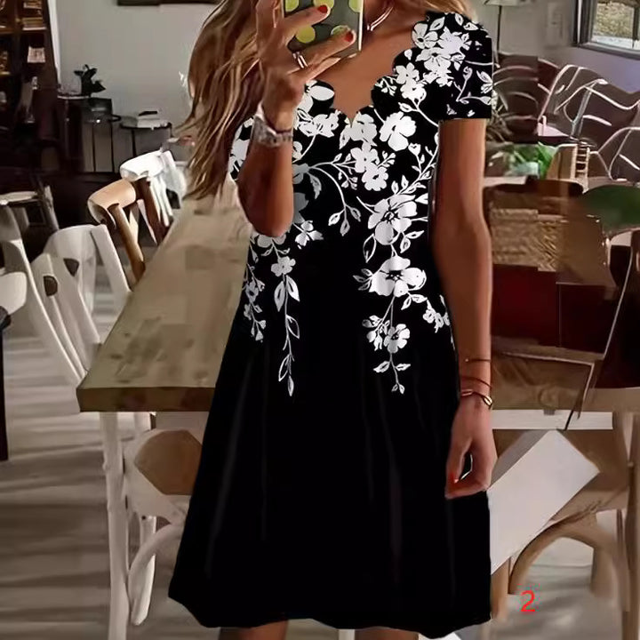 Lune London floral print short sleeve dress