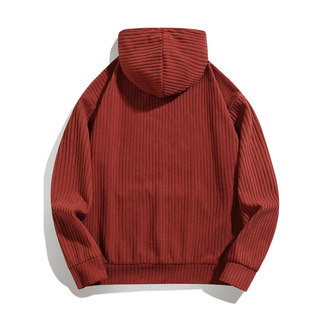 Casual hooded sweatshirt for men with ribbed design and practical pockets Lune London