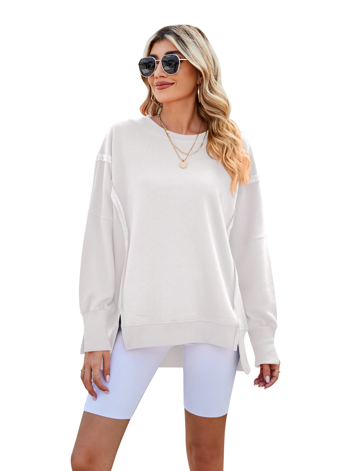 Ladies Oversized Sweatshirt with Puff Sleeves Lune London