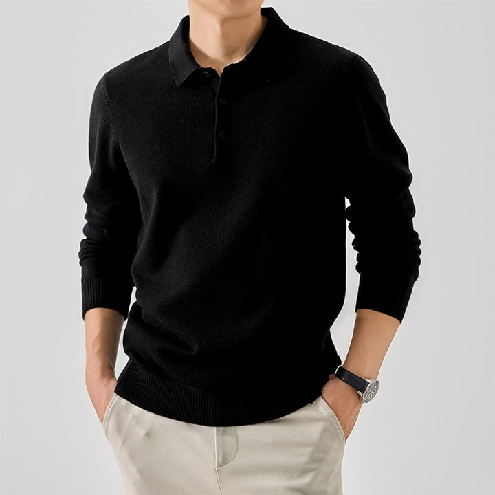 Elegant polo sweater for men in fine cotton Lune London