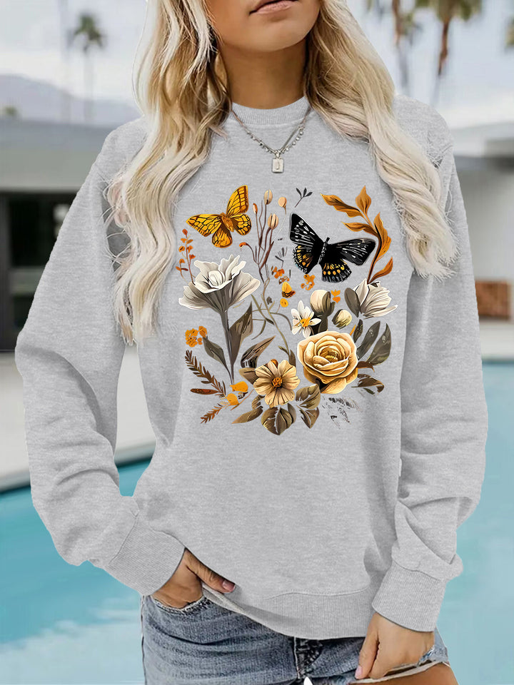 Sweat-shirt femme avec imprimé floral et coupe décontractée Chic & Stil