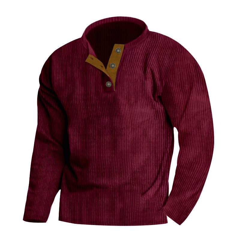 Men's sweater with textured surface and button placket detail Lune London
