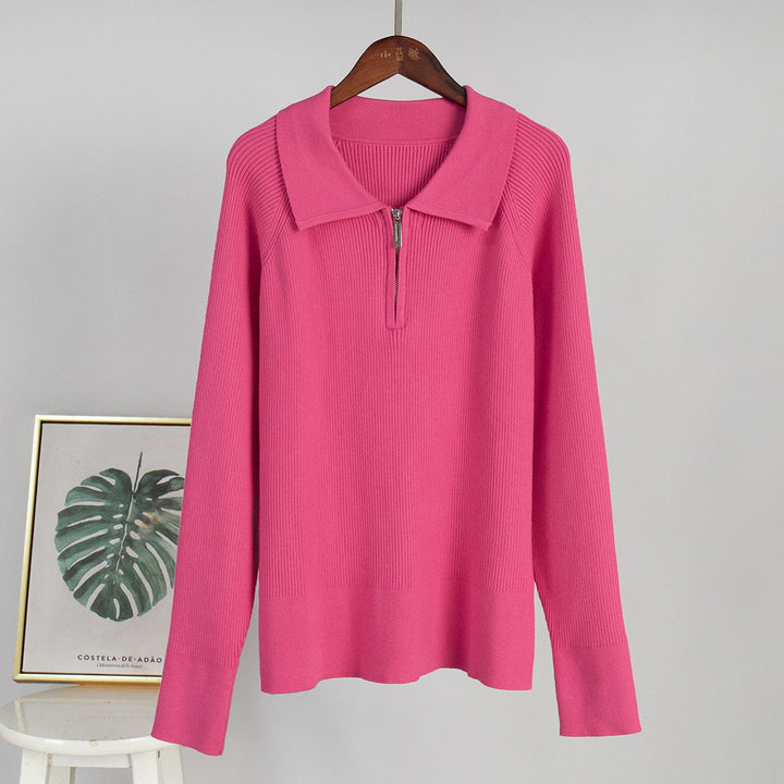 Pull-over en maille côtelée pour dames en mélange de coton doux Chic & Stil