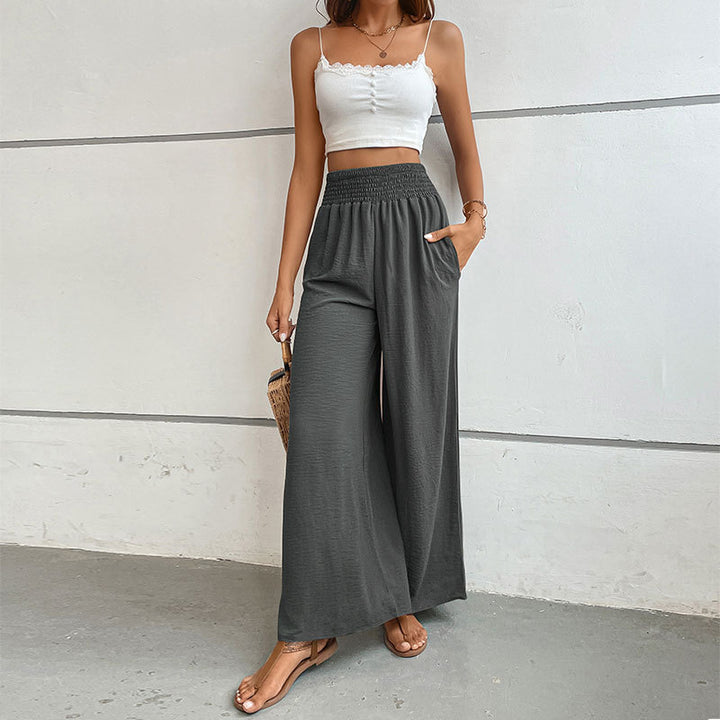 Wide summer pants for women with elastic waistband Lune London