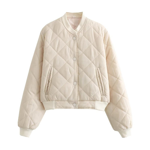 Quilted transition jacket for women with elastic cuffs and practical pockets Lune London