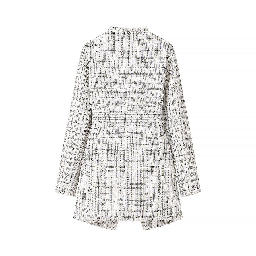 Blazer élégant pour femmes avec ceinture et motif structuré Chic & Stil