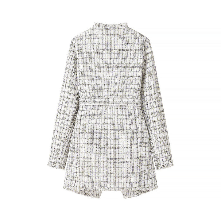 Blazer élégant pour femmes avec ceinture et motif structuré Chic & Stil